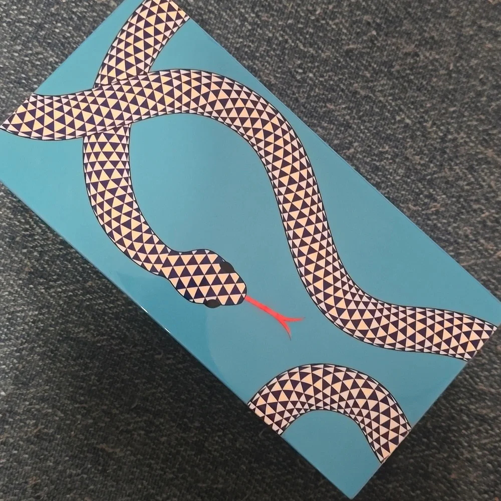 JONATHAN ADLER Eden Lacquer Box, Color Blue, Retail Price $325.00 USD